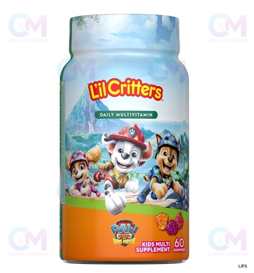 LIL CRITTERS DAILY MULTIVITAMINAS PARA MENORES PAW PATROL DINO MOVIE 60 TABLETAS